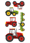 Tatouages tracteurs verts et rouges