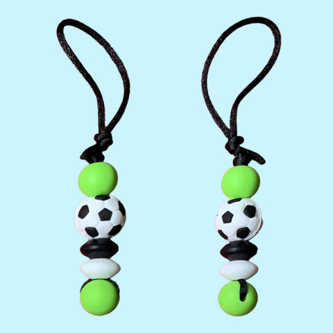 Attache zip ballon soccer ou ballon football avec bille de silicone verte